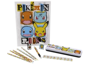 CYP BRAND Školský set Pokémon / Kovový peračník s doplnkami / 11 dielov (GS-616-PKEPM)