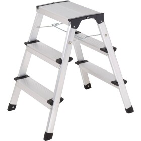 TOOLCRAFT TO-10104642 Zliatina hliníka stupňovitý dvojitý rebrík skladacie, Montáž bez náradia strieborná 2.87 kg; TO-10104642