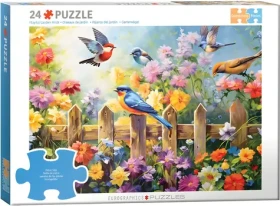 EUROGRAPHICS Puzzle Connecting Pieces: Hravé záhradné vtáky