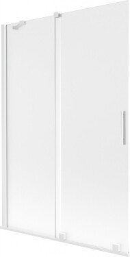 MEXEN/S - Velar dvojkrídlová posuvná vaňová zástena 120 x 150, dekor, biela 896-120-000-31-20