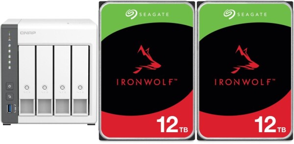 Qnap TS-433-4G + 2x Seagate IronWolf 12TB (ST12000VN0008)