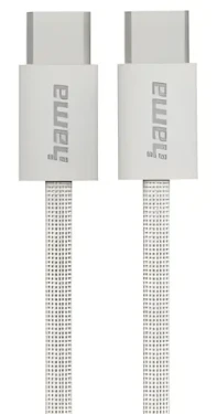 HAMA Fabric béžová / Nabíjací kábel / USB-C - USB-C / 1 m / opletený nylon