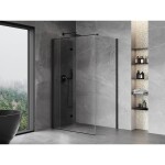 MEXEN/S - Mist-F sprchovací kút skladacie dvere ľavá 95 x 70, transparent, čierna 8A6T-095-070-70-00-L