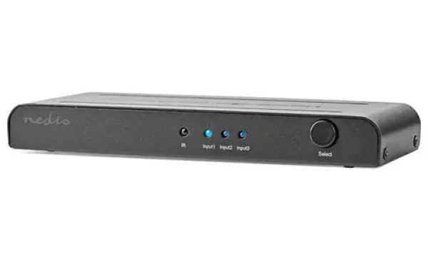Nedis VSWI3473AT HDMI prepínač 3 vstupy na 1 výstup / 4K2K@60Hz / HDCP 2.2 diaľkový ovládač (VSWI3473AT)