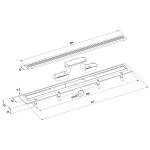 POLYSAN - INDY podlahový žľab s roštom z nerezové oceli, L-910, DN50 73661