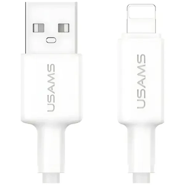 USAMS U90 biela / Dátový kábel / USB-A - Lightning / 2,4 A / 1 m (SJ762USB01)