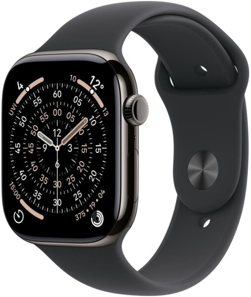 Apple Watch 11 GPS + Cellular 46mm Srokove Titanium Sport Band M/L Čierny (MFD24ZR/A)