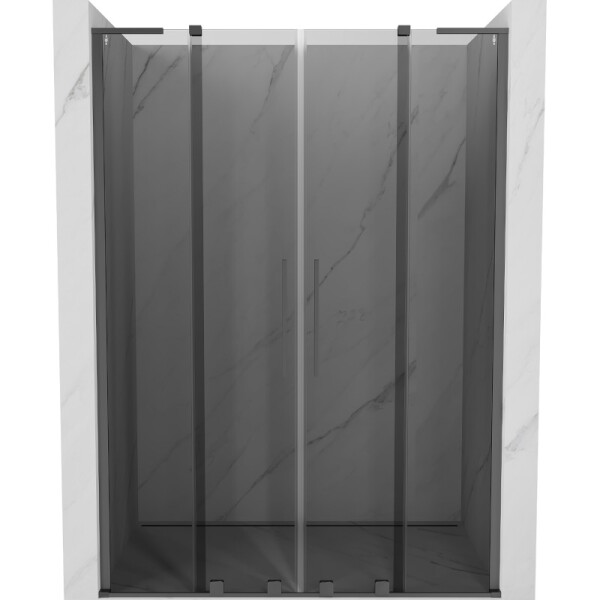MEXEN/S - Velar L Duo posuvné sprchové dvere 140, grafit, grafit metal 871-140-003-42-95