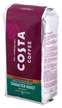 Costa Coffee Professional Brazílsky Single Origin 1 kg / Zrnková káva / tmavé praženie / intenzita 9 (000823)