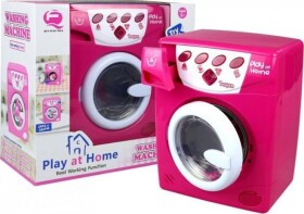 LEAN TOYS Práčka na batérie ružová
