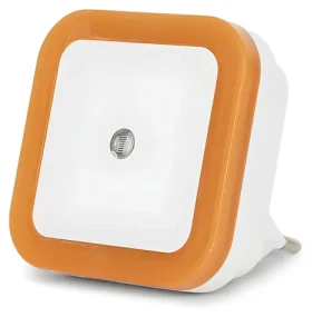 Entac Nočné svetlo hranaté bielo-oranžové / Nočné LED svetlo / senzor súmraku / 0,5 W / 25 lm / 3000 K (ENL-CS-0.5W-DSO)
