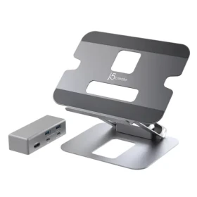 J5Create Multi-Angle 4K Dock šedá / Dokovacia stanica / HDMI 4K / USB-C 3.2 / 2x USB-A / hliník (JTS327-N)