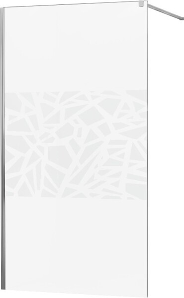 MEXEN/S - KIOTO Sprchová zástena WALK-IN 90x200 cm 8 mm, chróm, biely vzor 800-090-101-01-85