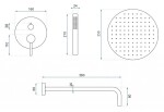 REA - Podomietková sprchová sada Lungo Copper Brush + BOX REA-P8809