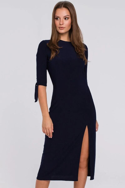 Dámske šaty K007 Tmavo modrá - Makover S-36 tmavě modrá