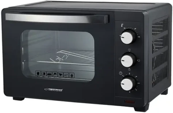 Esperanza EKO008N Prosciutto čierna / Elektrická mini rúra / 1300 W / 20 l / časovač 60 min (5901299965603)