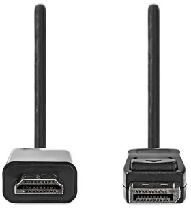 Nedis DisplayPort-HDMI kábel čierny / Kábel DisplayPort-HDMI / 2 m / Bulk (CCGL37100BK20)