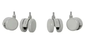 Leitz kolieska pre elektrický stôl Ergo šedá / Kolieska k stolu / priemer 40 mm / skrutka M8 / 4 ks/bal (53740085)