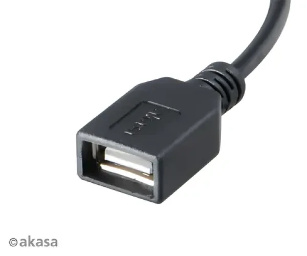 Akasa mikro USB na USB-A čierna / Redukcia / OTG / USB 2.0 / 15 cm (AK-CBUB25-15BK)