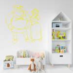 Veselá Stena Samolepka Shrek a Fiona Farba: oranžová, Veľkosť: 80 x 84 cm