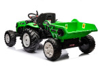 Mamido Elektrický traktor s prívesom pre deti HC-306 24V svetlo zelený