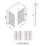 CERANO - Sprchová zástena Walk-in Crystal TL/P - 10 mm - bezvzperový systém - chróm, grafitové sklo - 120x110x200 CER-8050BD80436