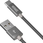 YENKEE YCU 301 kábel USB 2.0 na USB-C sivá / MM / dĺžka 1m / 480 Mbs / 3A (8590669248124)