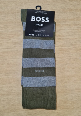 PÁNSKE PONOŽKY BOSS 50467712 2PACK Olivová