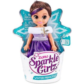 Zuru Princezná zimná Sparkle Girlz malá v kornútku Hnedé vlasy a fialové šaty