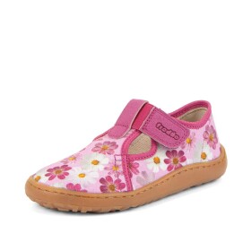 Dievčenské plátené barefoot prezuvky CANVAS T-BAR FLOWERS Froddo G1700439-4 - 36