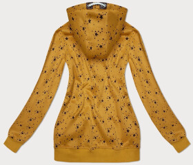 Dámska žltá mikina na zips s hviezdičkovým vzorom (2313) odstíny žluté XL (42)