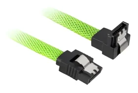 Sharkoon SATA III zelená / SATA kábel / pravouhlý 90 ° / 45 cm (4044951016525)