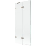 MEXEN/S - Lunar vaňová zástena 2-krídlová ľavá 80 x 150, transparent, nikel kartáčovaný 897-080-100-97-00-L