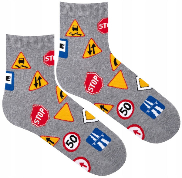 Ponožky s dopravnou značkou Vanguard šedé - Milena 39-42