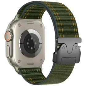 Beline Woven Nylon Diagonal Style Parachute zelená / Remienok pre Apple Watch / 42/44/45/49 mm / nylonový