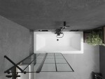 MEXEN/S - Cube obdĺžniková vaňa 180 x 80 cm s panelom + vaňová zástena 100, čierna vzor 550518080X9410117077