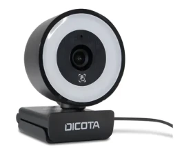 Dicota Webcam Ringlight 5MP čierna / Webkamera / 5MP / USB 2.0 / mikrofón / kruhové osvetlenie (D32066)