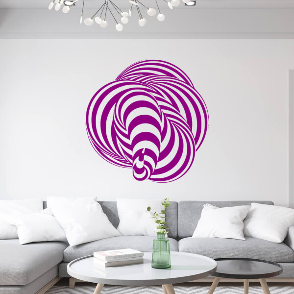 Veselá Stena Samolepka Abstraktná špirála Farba: fialová, Veľkosť: 60 x 60 cm