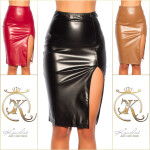 Sexy Koucla Leather Look Pencil Skirt