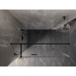 MEXEN/S - Lunar T sprchovací kút dvere krídlové ľavá 75 x 120, transparent, čierna 834T-075-120-70-00-L
