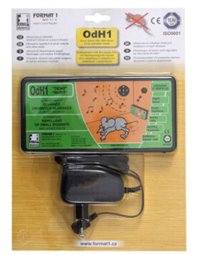 Format1 OdH1/t + napr. adaptér - Tichý odháňač na myši plašič kún pre dom a chatu / 100 m2 (OdH1/t trf)