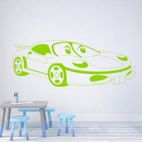 Veselá Stena Samolepka Detské autíčko Porsche Farba: zelená, Veľkosť: 100 x 44 cm