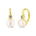 JwL Luxury Pearls Slušivé pozlátené náušnice s perlami a zirkónmi JL0851
