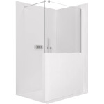 CERANO - Sprchová zástěna Walk-in Onyx Half Round L/P - 8 mm - kulatá vzpěra - chrom, transparentní sklo - 90x100 CER-681610