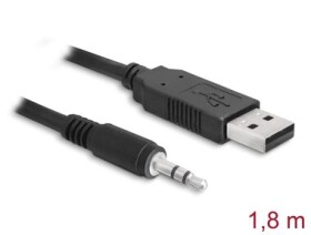 DeLock Konvertor USB 2.0 Typ-A (M) - 3-kolíkový sériový TTL stereo konektor 3.5 mm dĺžka 1.8m čierna / 5 V (83115)