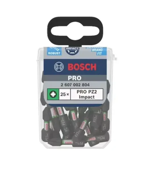 BOSCH 2607002804 / Sada skrutkovacích bitov PRO Impact PZ2 25 mm (25 ks) (2607002804)