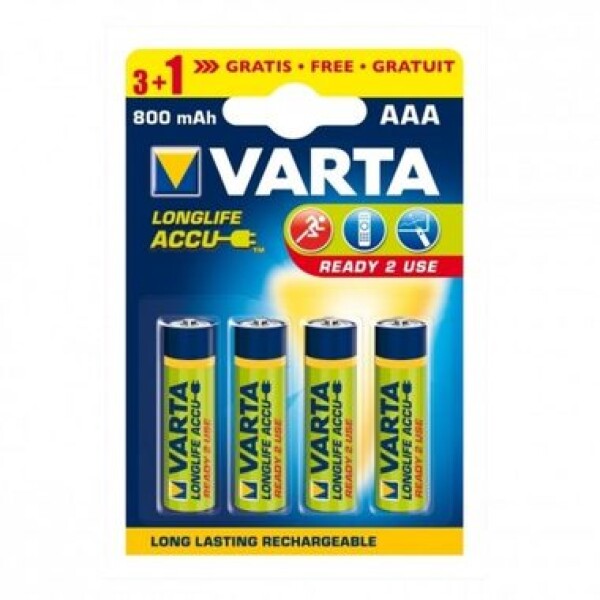 Varta Ready2Use Nabíjacia batéria AAA 4ks / 1.2V / 800 mAh / NiMH / v blistri (BAVA 56703)