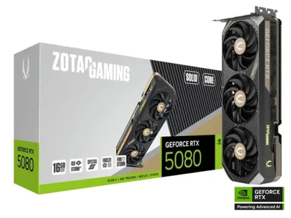 Zotac RTX 5080 SOLID CORE / 16GB GDDR7 / 256-bit / 1x HDMI + 3x DP / 850W (16) (ZT-B50800D2-10P)