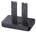 Gembird Stacja dokująca do komputerów stacjonarnych z dwoma diskami SSD USB typu C M.2 NVME i SATA Čierny