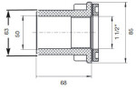 Neptun prechodka k tryske krátka M5, 6/4´´ vnz/50mm - pre betónové bazény bez fólie 50501064